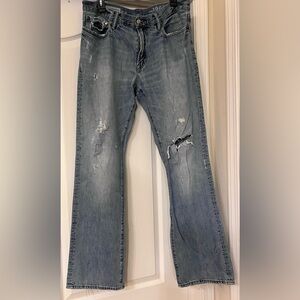 Gap 1969 Men's 34x34 Standard Destructed Blue Denim Jeans